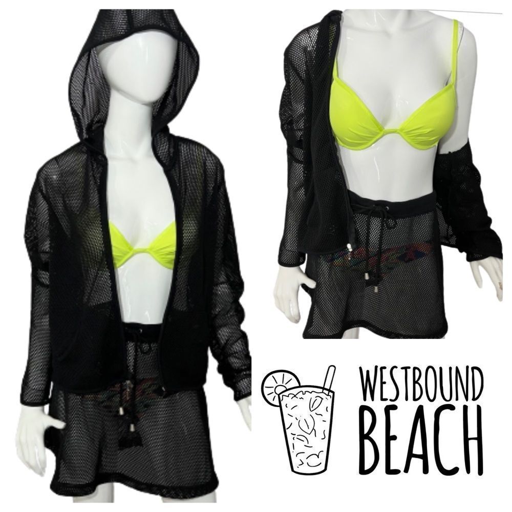 Westbound Black Mesh Swim Coverup